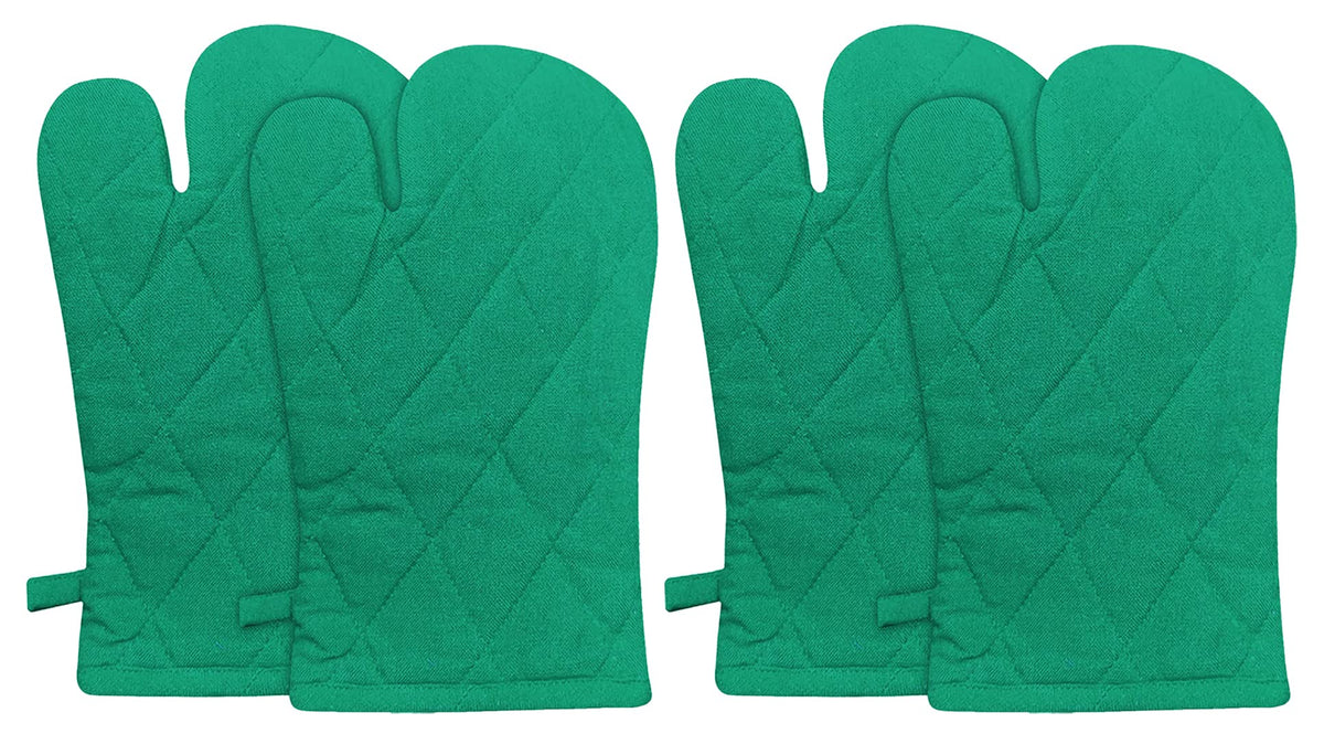 Kuber Industries Cotton Microwave Oven Gloves, Set of 4 (Green)-HS43KUBMART26091