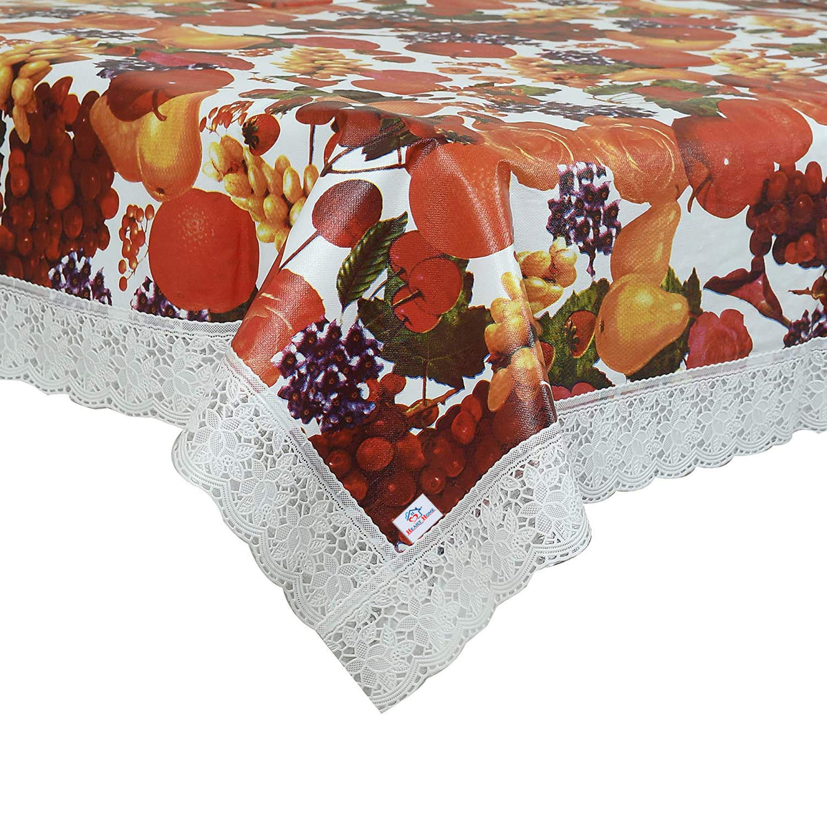 Heart Home Dining Table Cover Tablecloth Waterproof Protector 6 Seater with Fruit Printed, 60 X 90 Inches Rectangle (Red), Standard (HS_36_HEARTH019101)