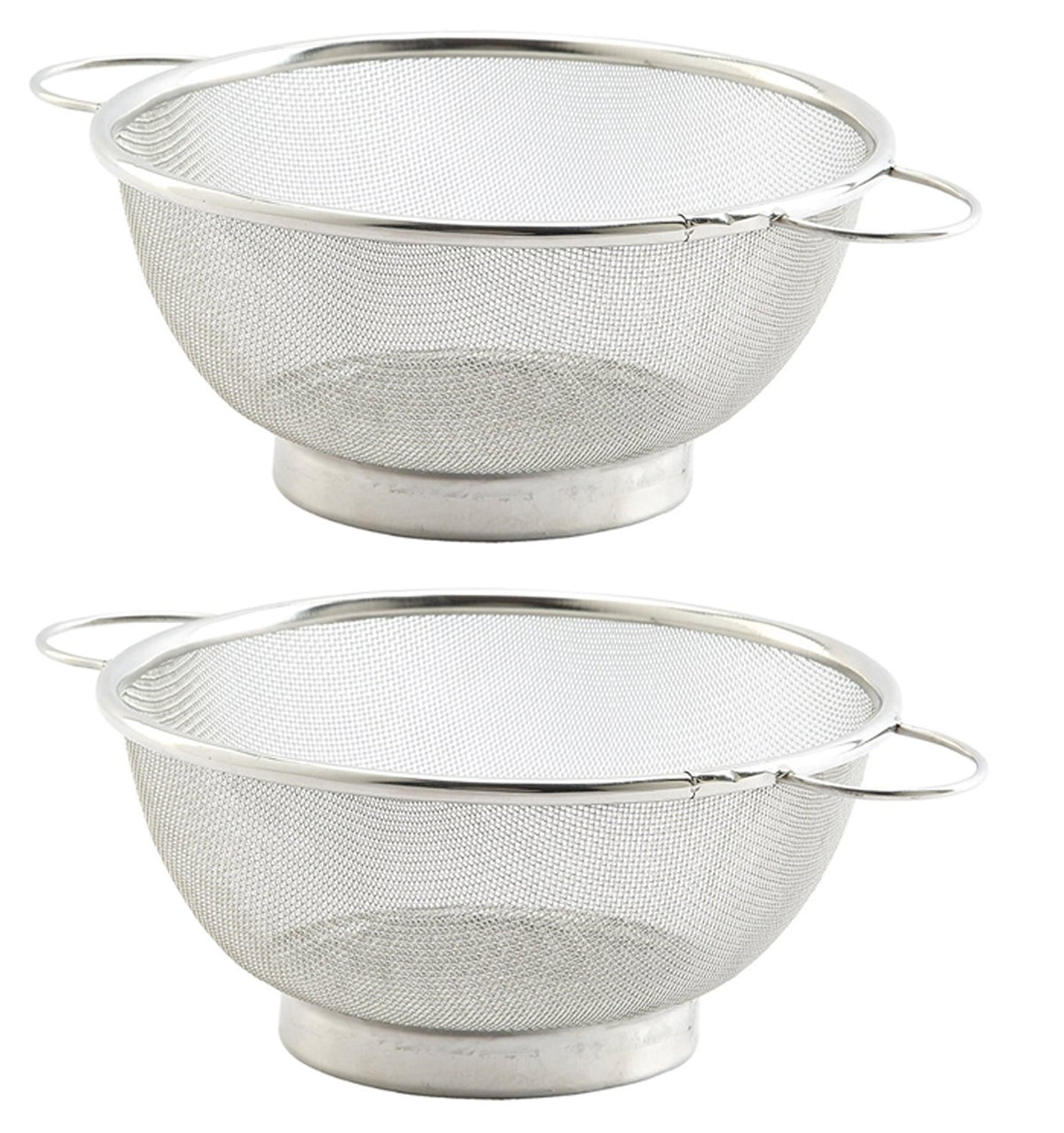 Kuber Industries Stainless Steel Double Mesh Fruits/Vegetable Basket Strainer Set of 2 Pcs (Code-VB12)