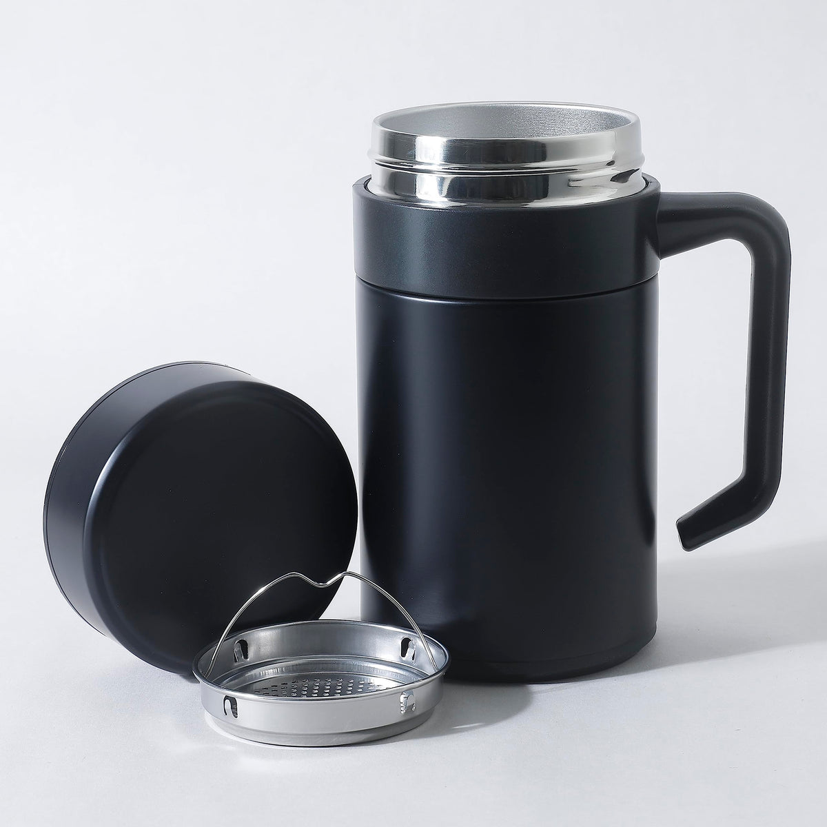 Homestic Stainless Steel Vacuum Insulated Mug with Lid 400 ML (Black)