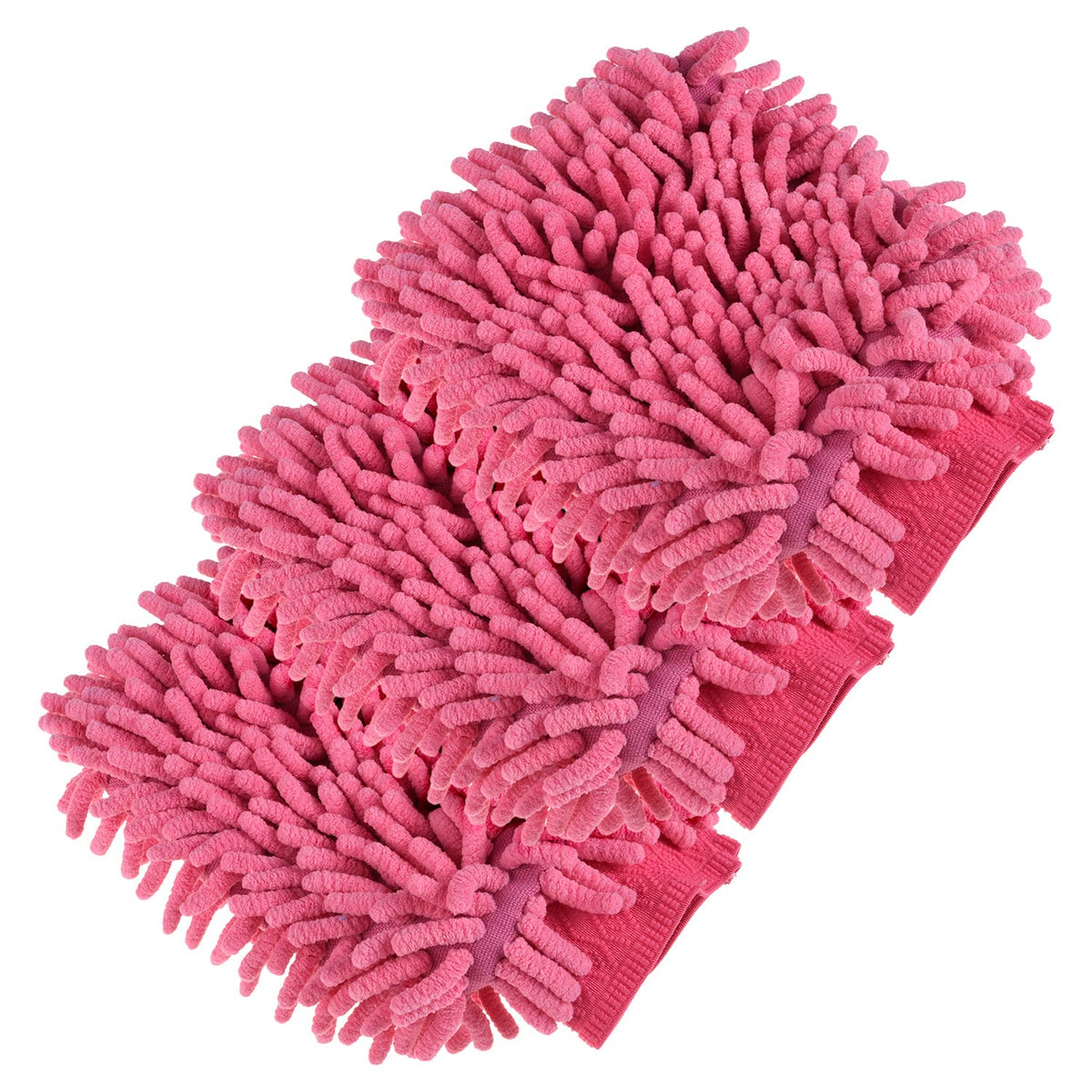 Kuber Industries Chenille Mitts|Microfiber Cleaning Gloves|Inside Waterproof Cloth Gloves|100 Gram Weighted Hand Duster|Chenille Gloves for Car|Glass|Pack of 3 (Pink)