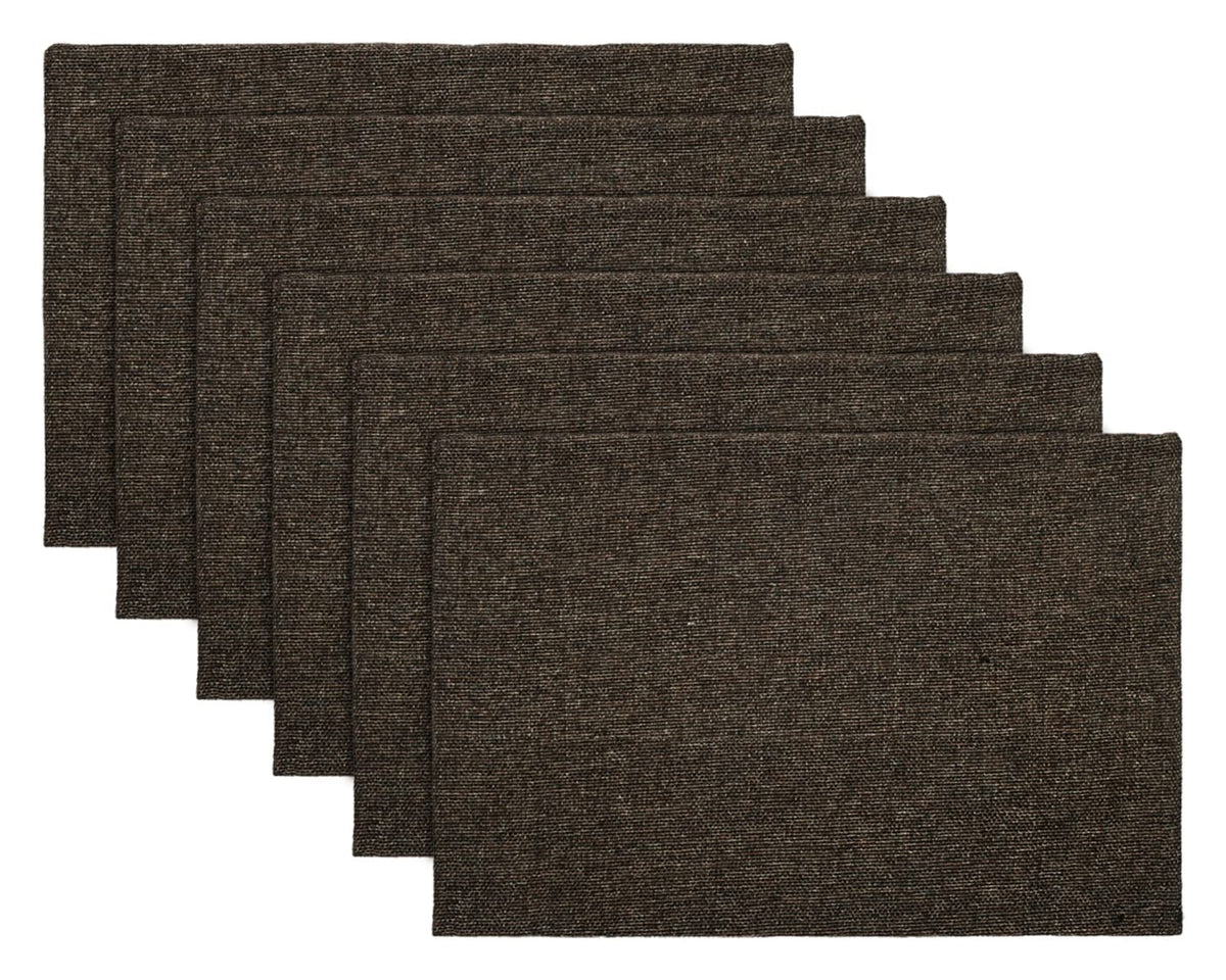 Kuber Industries Jute Table Placemat for Home, Hotels, Set of 6 (Black)