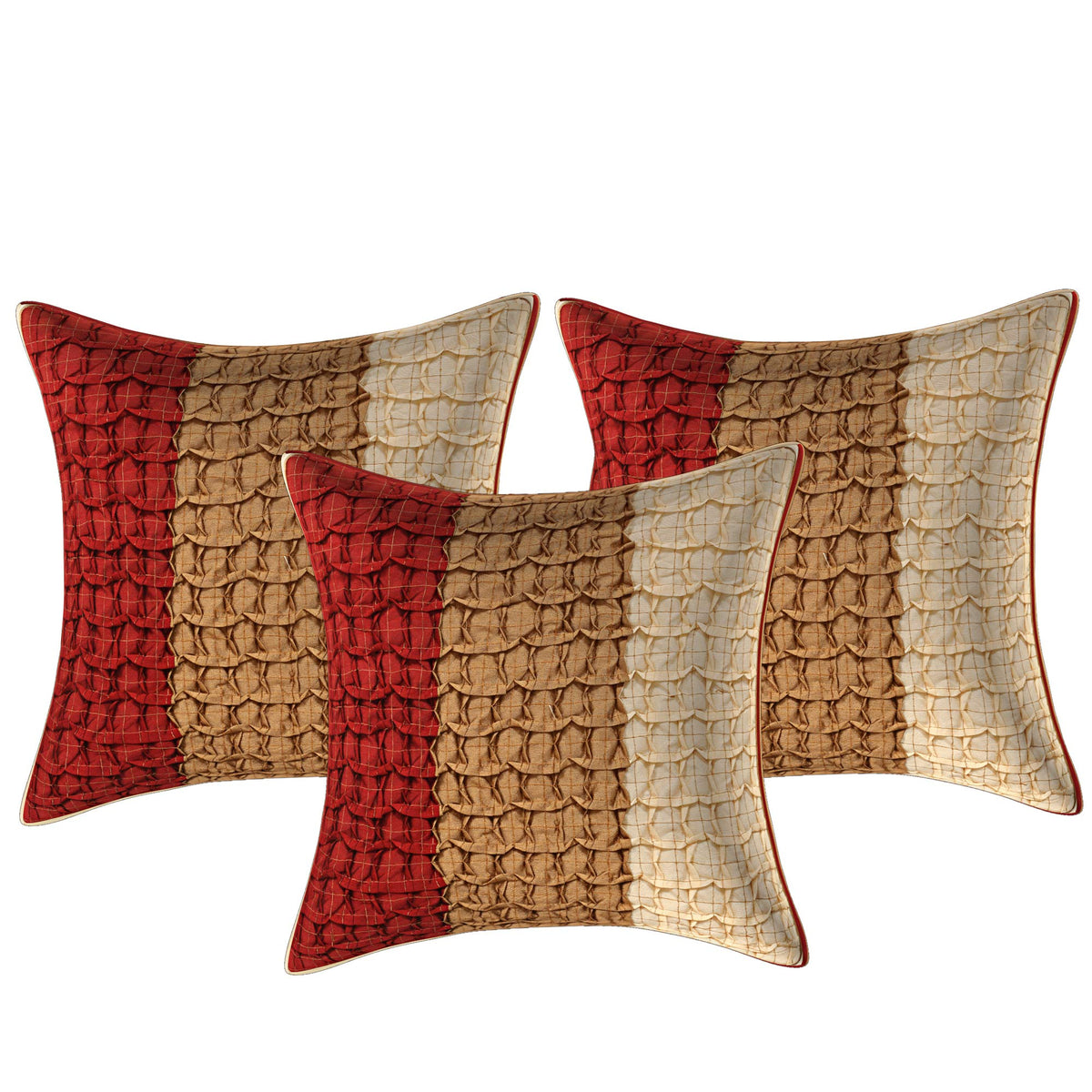 Kuber Industries Checkered 3 Piece Cotton Cushion Cover - 17"x17", Multicolour, Standard (CTKTC02713)