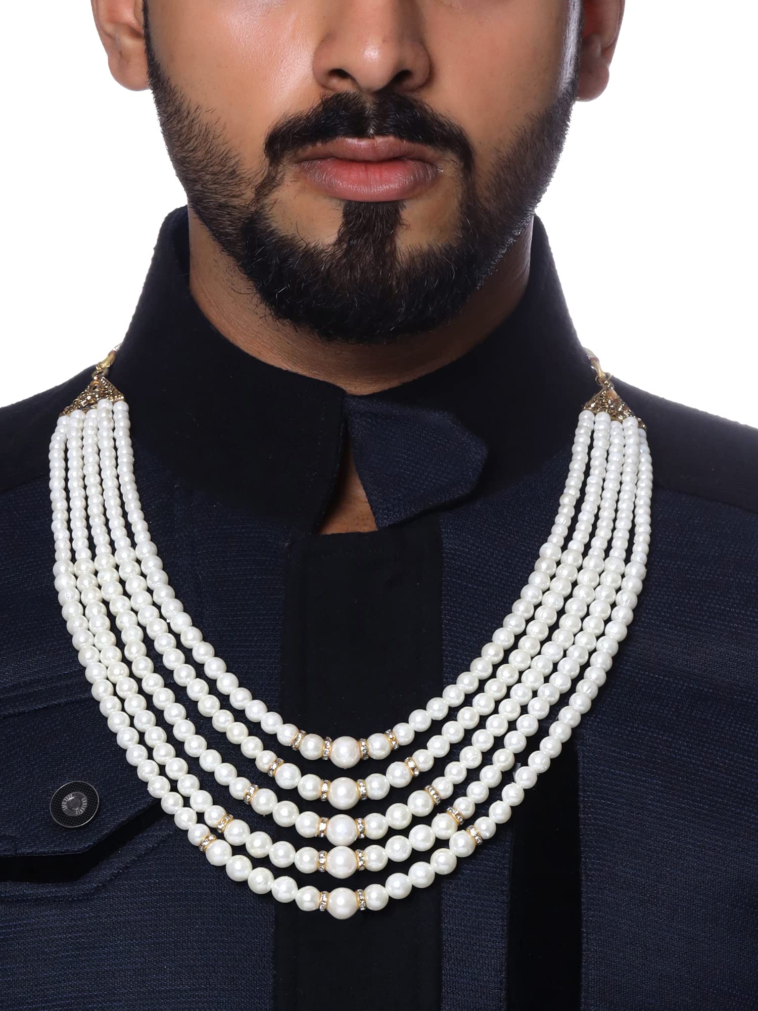 Mens White Oval Pearl Necklace | Dower & Hall | Wolf & Badger