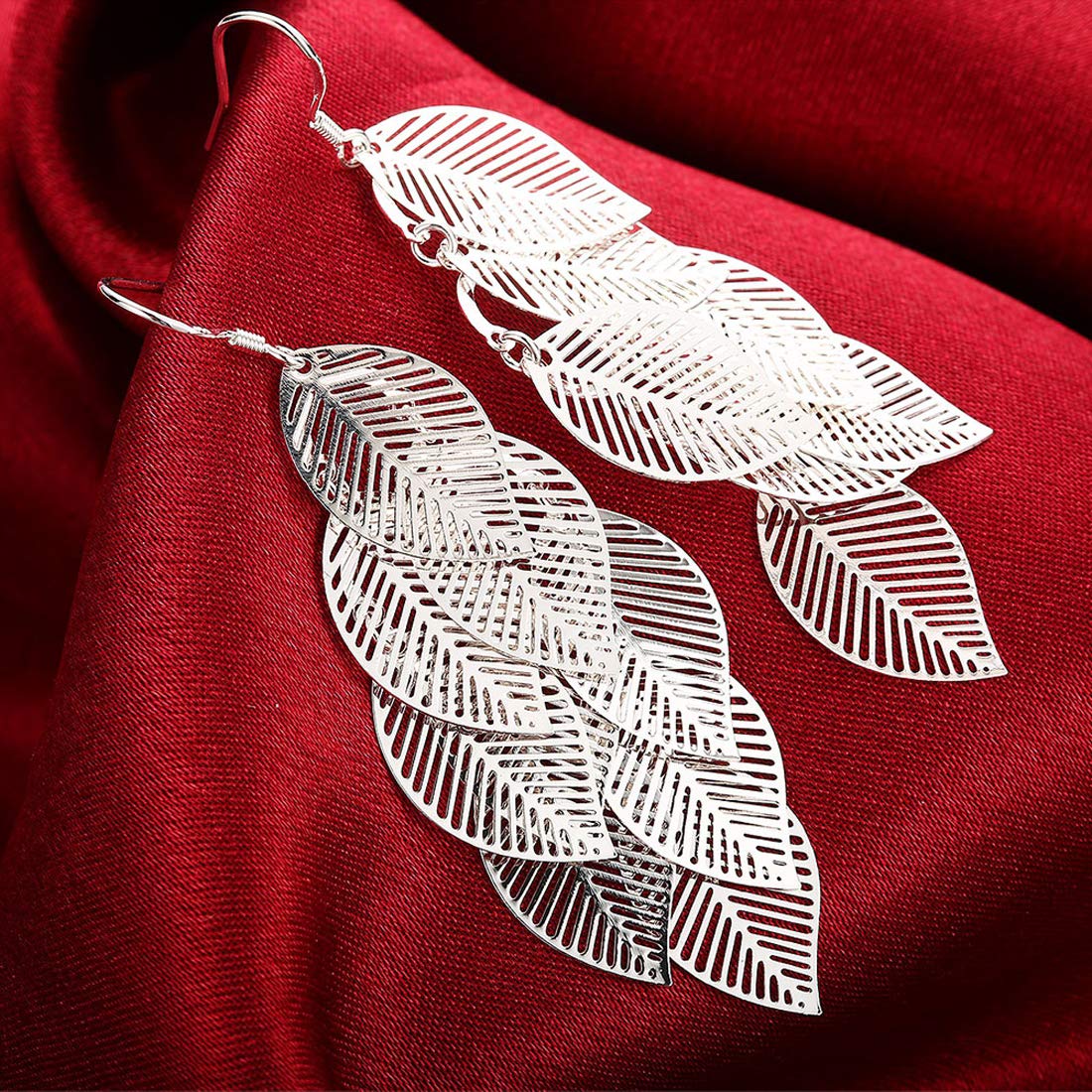 Yellow Chimes Leafs Cluster High Fashion Alloy Dangle Earring for Women & Girls