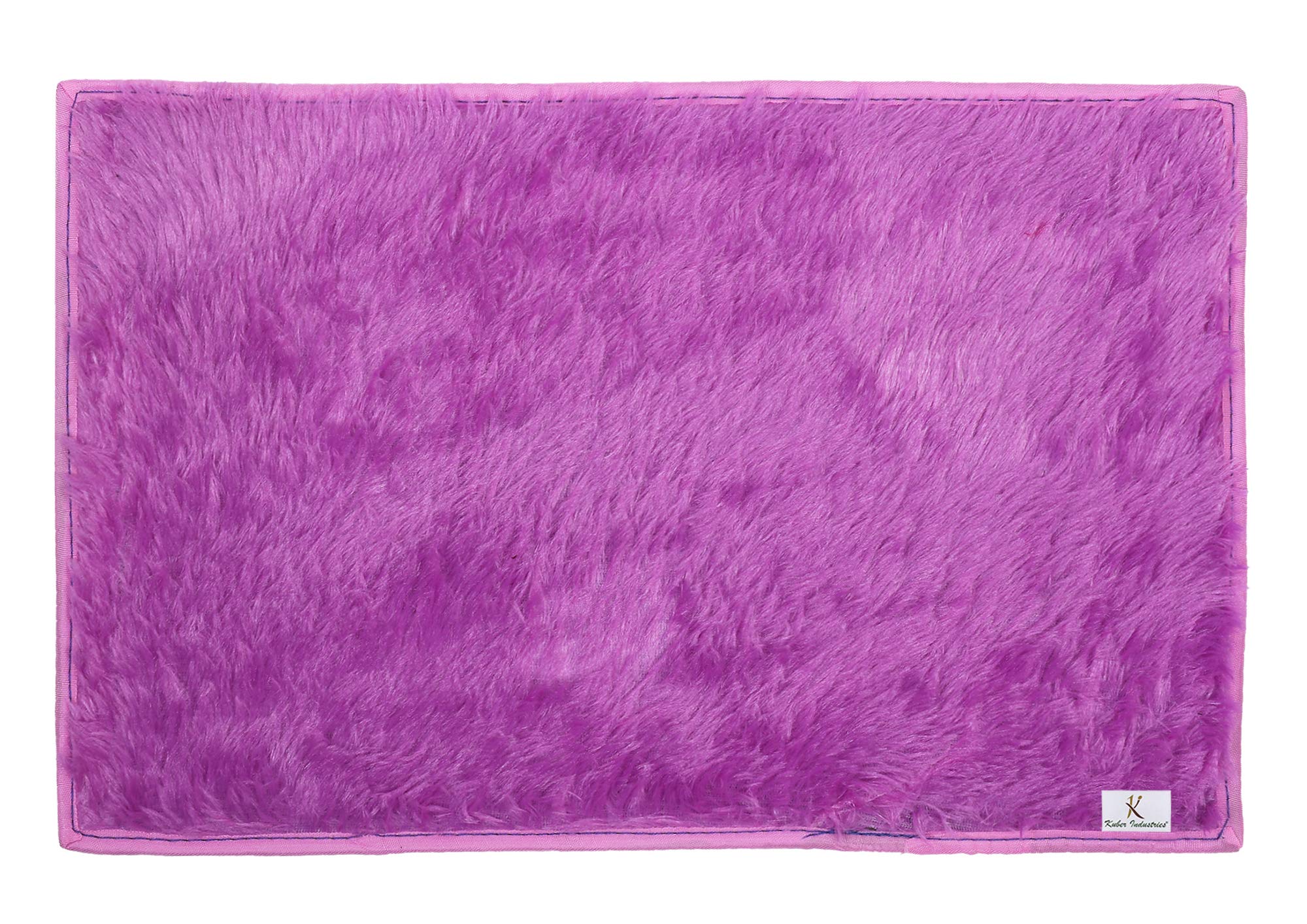 Kuber Industries Door Mat (Purple, Microfiber, 56x37 cm) (KUBQMART011486)