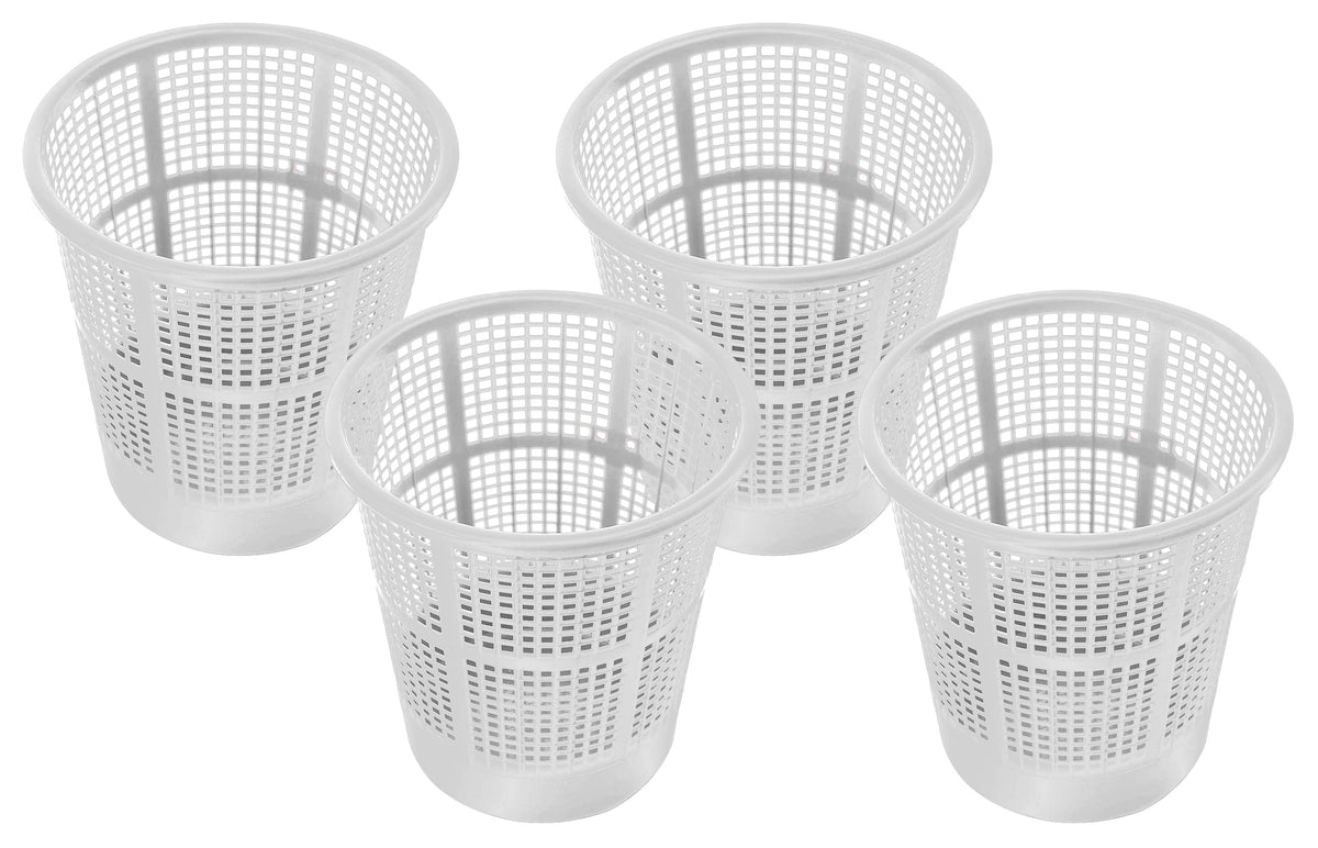 Kuber Industries Mesh Design Plastic Dustbin, Garbage Bin For Home, Kitchen, Office, 5Ltr.- Pack of 4 (White)-47KM0787