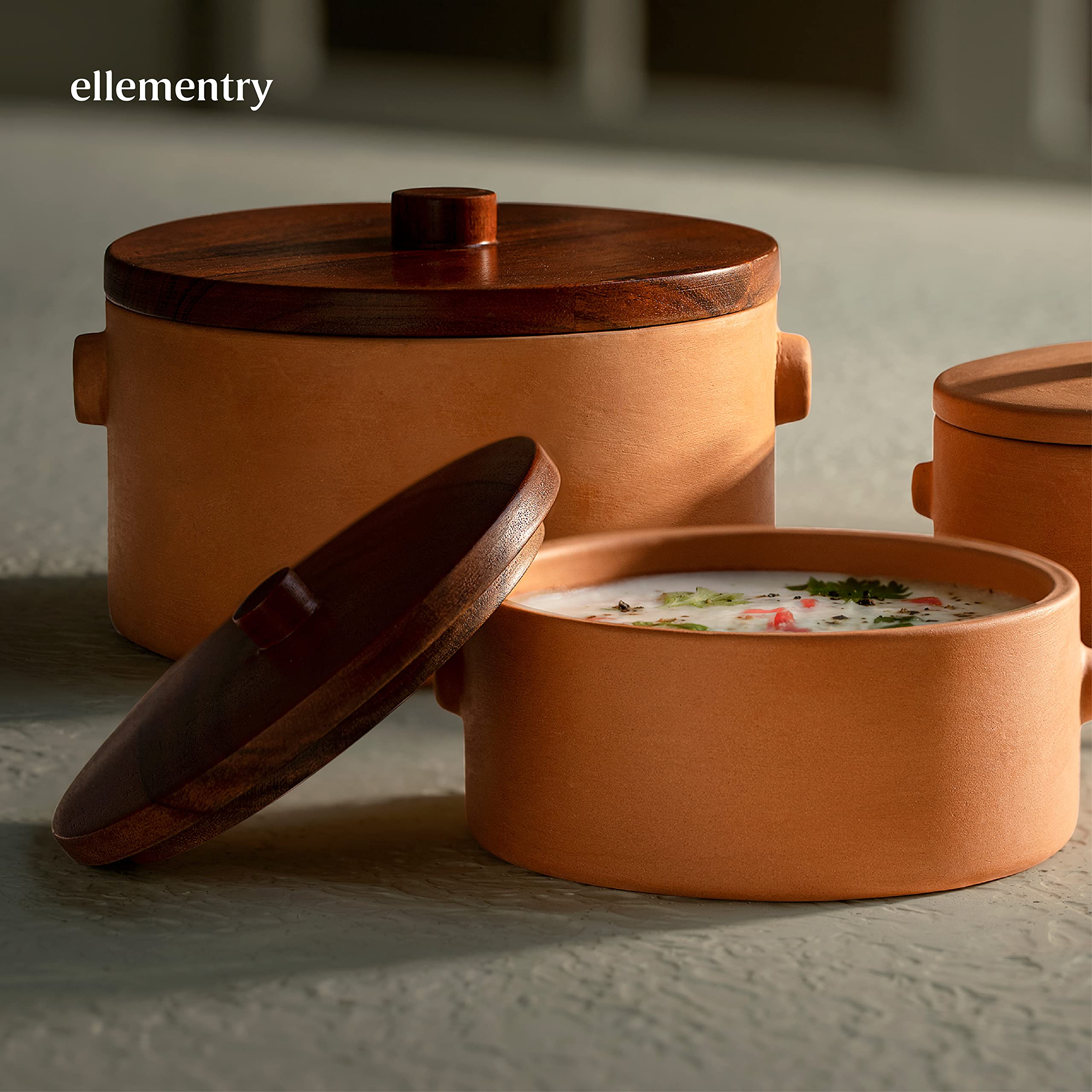 ellementry knurl curd setter - small| | with lid | Colour: Terracotta Red | Terracotta | Serving Bowl | 400ml | Handcrafted | Sustainable | Food Safe | Gifting |