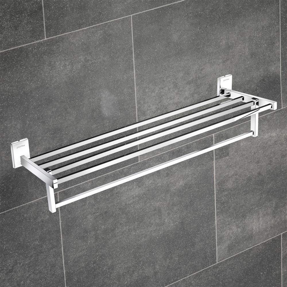 Plantex 304 Grade Stainless Steel 24 Inch Towel Rack for Bathroom/Towel Stand/Towel Hanger/Bathroom Accessories - Iris (Chrome)