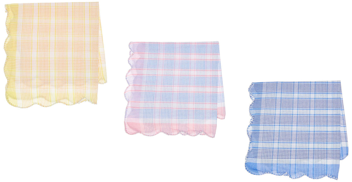 Kuber Industries 100% Cotton Women's Handkerchief Set of 12 Pcs (Checks Design 30 * 30 cm) -KU68 (CSKT623)