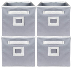 Kuber Industries Non Woven 4 Pieces Large Foldable Storage Organiser Cubes/Boxes (Grey) - CTKTC35811