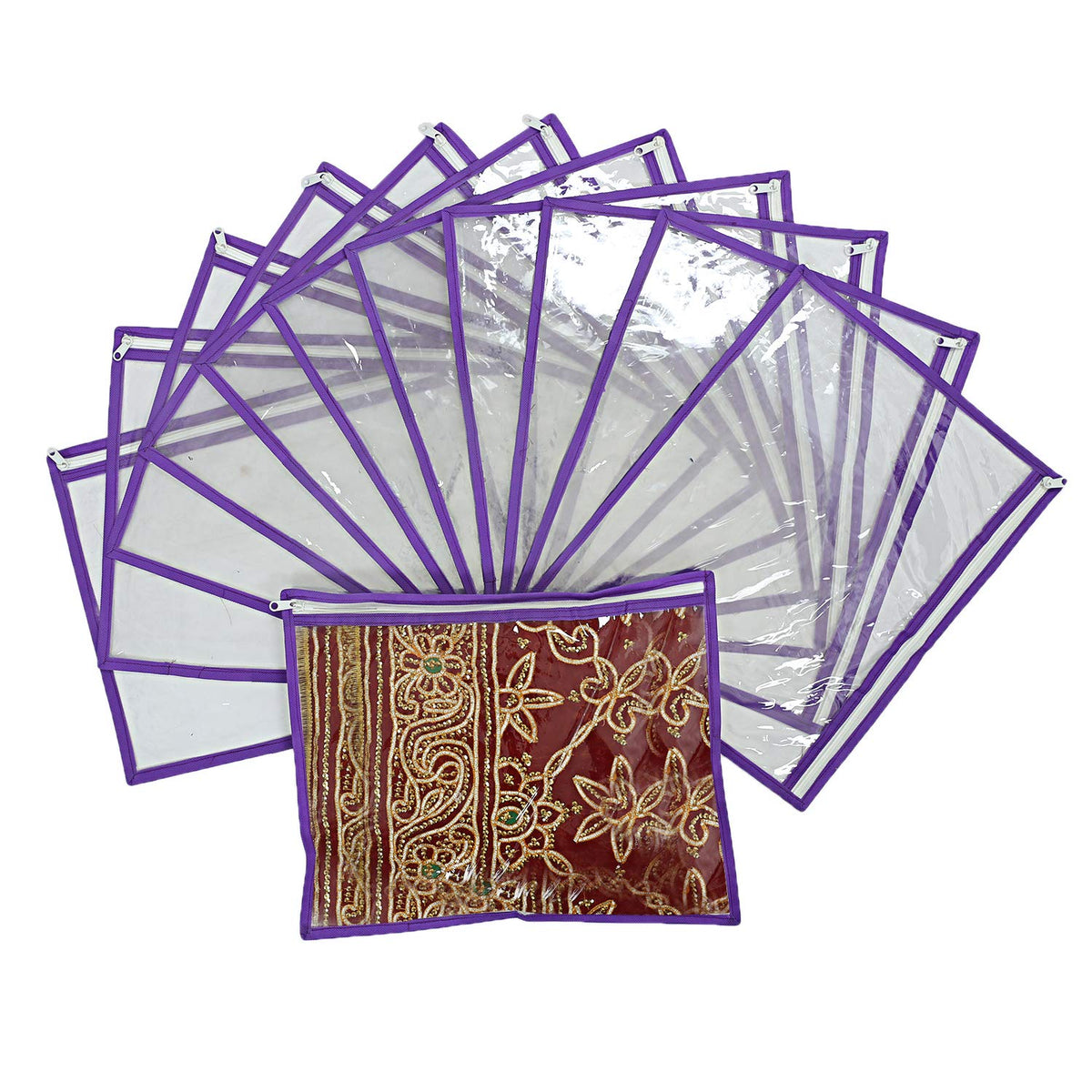 Kuber Industries PVC 12 Pieces Single Packing Saree Cover (Blue),CTKTLUG59