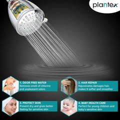 Plantex ABS 20 stages Water Softener Shower Filter/Multi-flow Hardwater to Softwater Filter for Shower/Shower head hard water softener filter/Showerhead for bathroom with In-built Water filter
