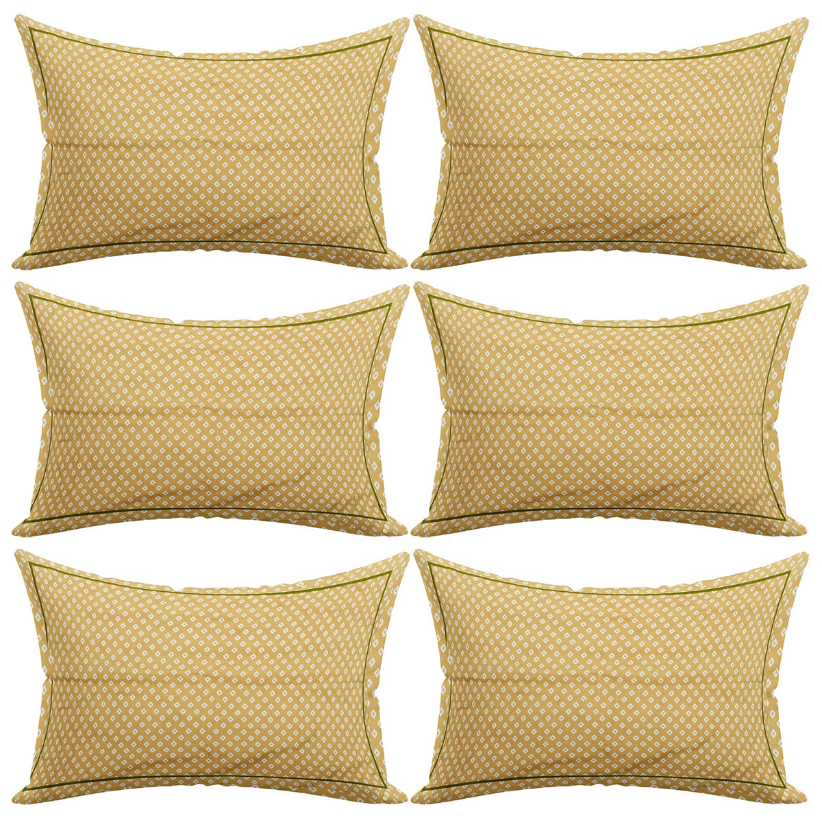 Kuber Industries Rhombus Design Cotton Pillow Covers, 18 x 28 inch, Set of 6 (Brown)