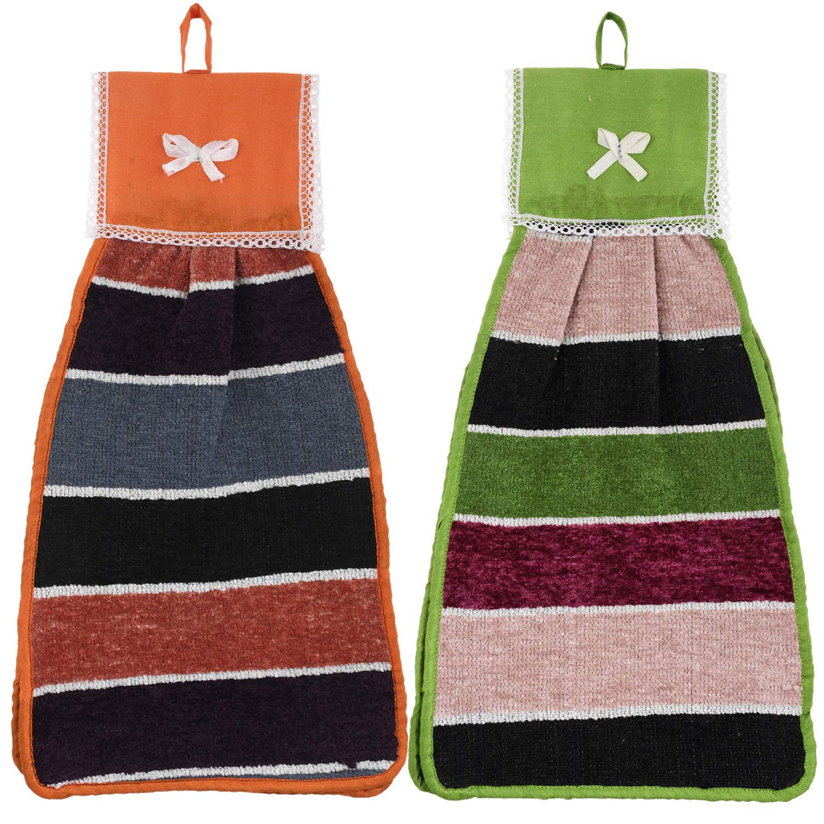 Kuber Industries Hanging Cotton Washbasin Napkin/Hand Towel for Kitchen and Bathroom (Multicolour, 2 Pieces) - CTKTC045555