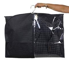 Kuber Industries Half Transparent 8 Piece Non Woven Men's Coat Blazer Cover, Black (CTKTC5500)