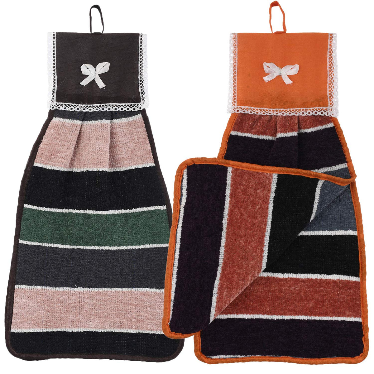 Kuber Industries Hanging Cotton Washbasin Napkin/Hand Towel for Kitchen and Bathroom (Multicolour, 2 Pieces) - CTKTC045548