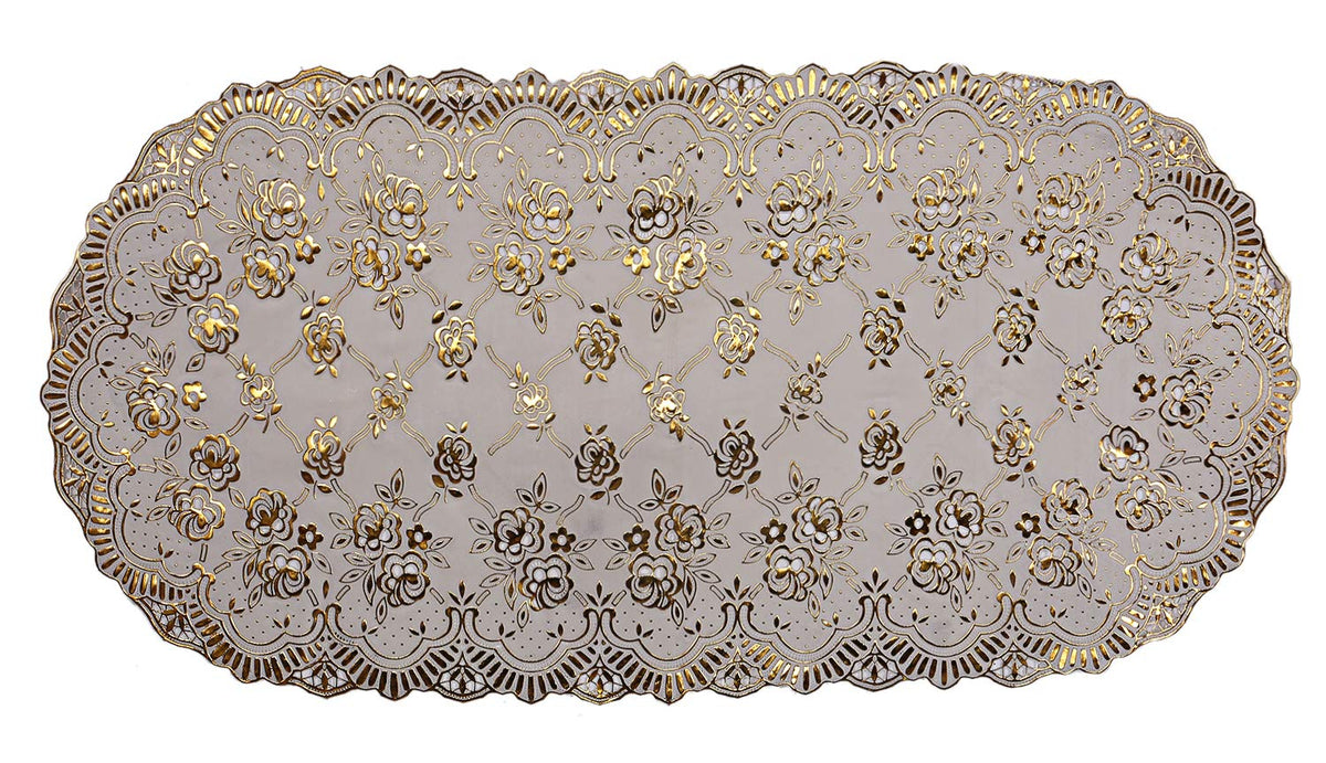 Heart Home PVC Table Runner (Gold), Standard, (CTHH08572)