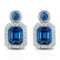 Yellow Chimes Crystals from Swarovski Divine Angelic Blue Hues Dangle & Drop Earrings For Women