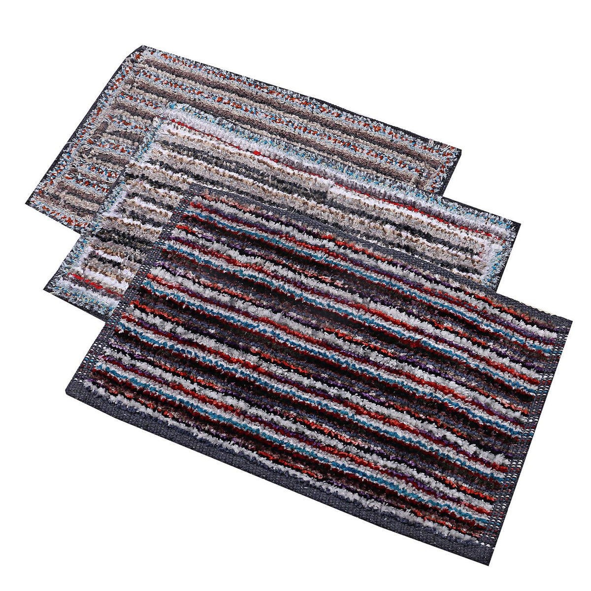 Kuber Industries Soft Cotton 3 Pieces Door Mat 15"x23" (Multi) -CTLTC11511