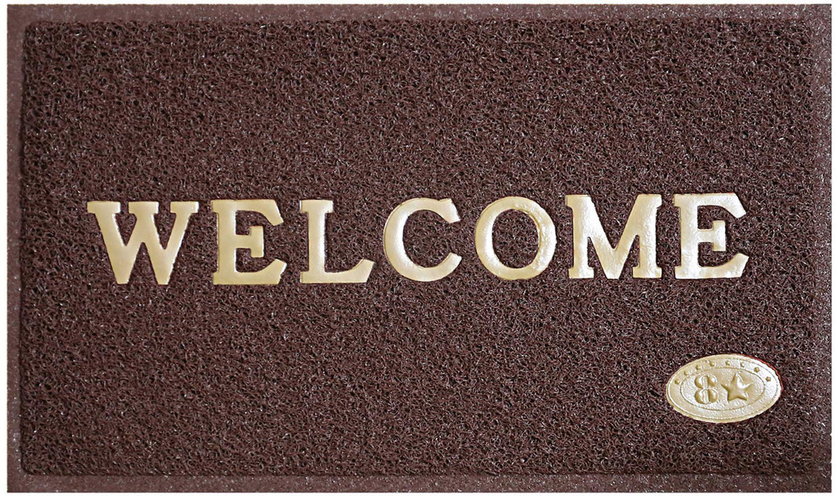 Kuber Industries PVC Anti Skid Welcome Door Mat (Brown) - CTKTC028979