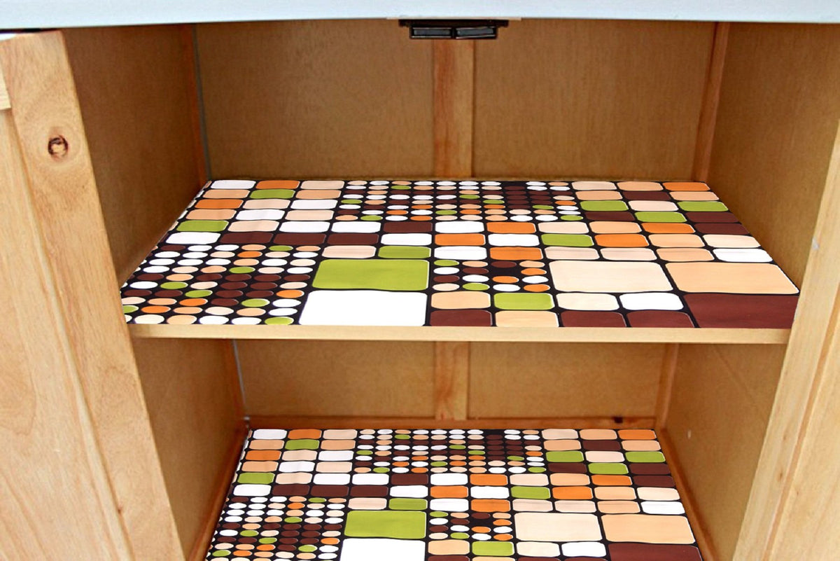 Kuber Industries Wardrobe's Shelf Mat,Kitchen Shelf Mat,Drawer Mat in Plastic Sheet Material-10 Mtr Roll (Reversible Can Be Used in Both Sides) Code-Shm11, (Model: SHLLLLFMAT0111), Multi