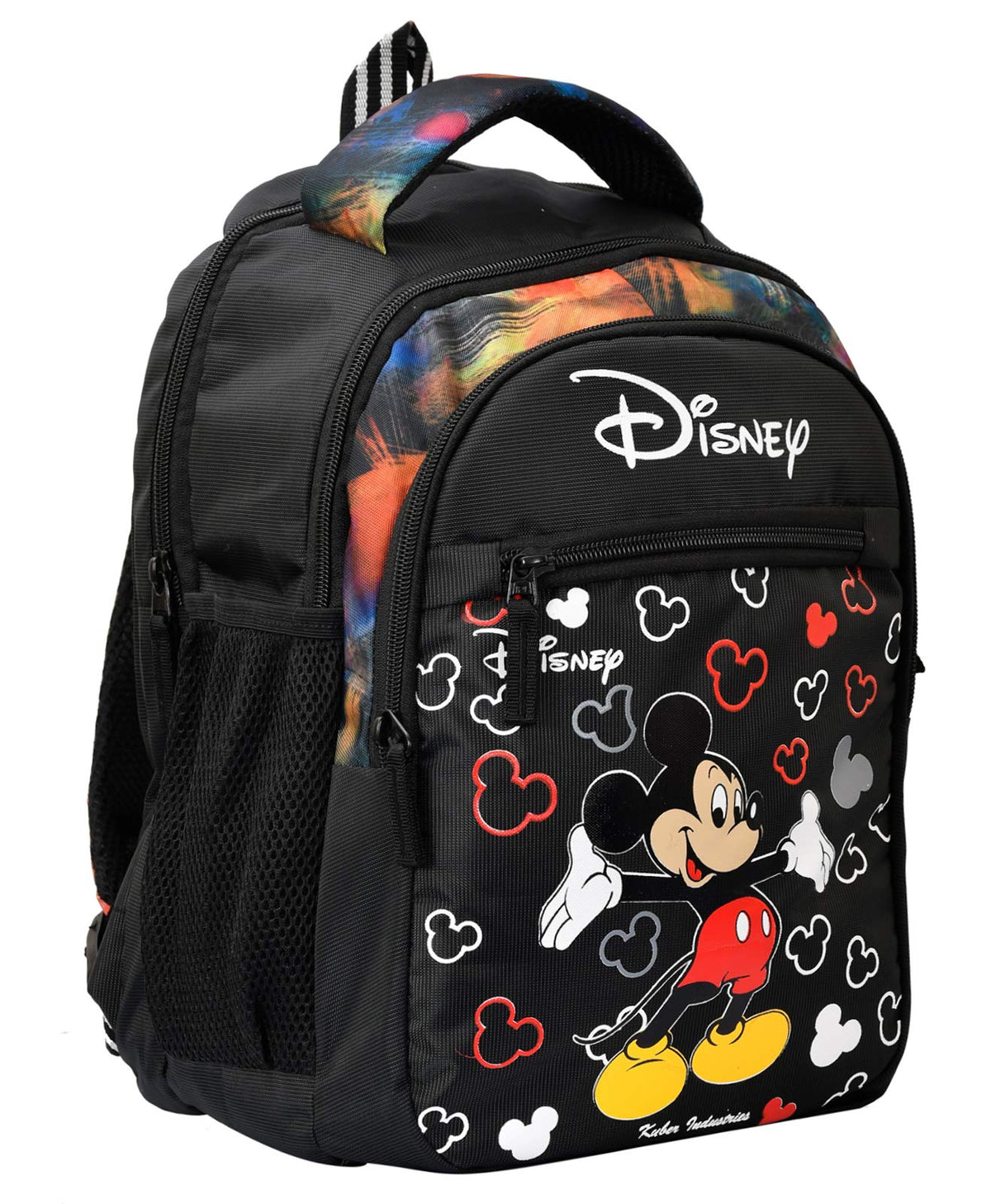 Kuber Industries Disney Mickey Mouse 15 Inch Waterproof Polyster School Bag/Backpack for Kids, Black-KUBMART1947