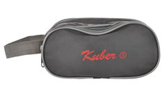 Kuber Industries Rexine Lightweight Travel Toiletry Bag Shaving Kit with Carrying Strap (Grey) 54KM4283