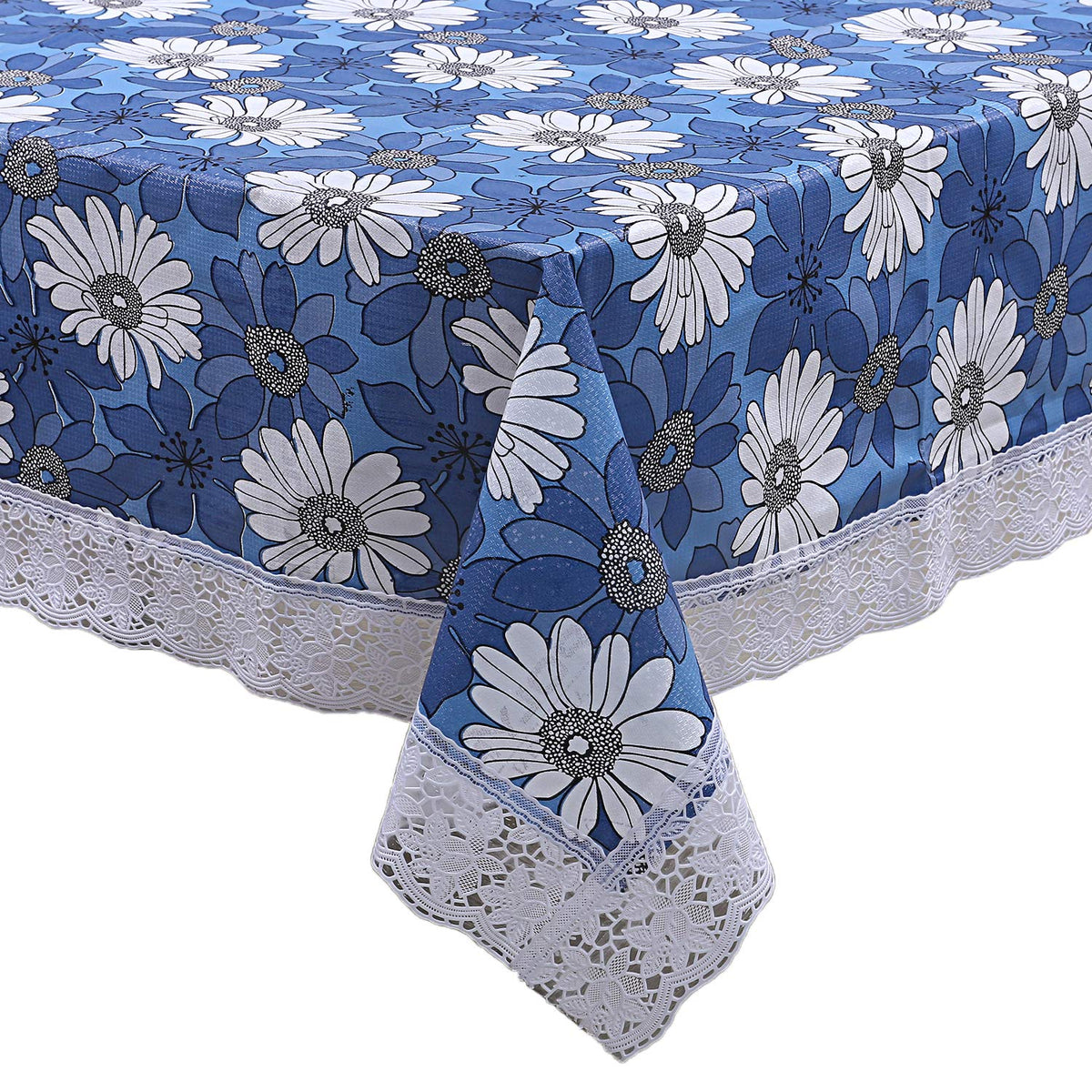 Kuber Industries Dining Table cover 6 Seater|Table Cloth|Table Cover for Home, Restaurant|Blue