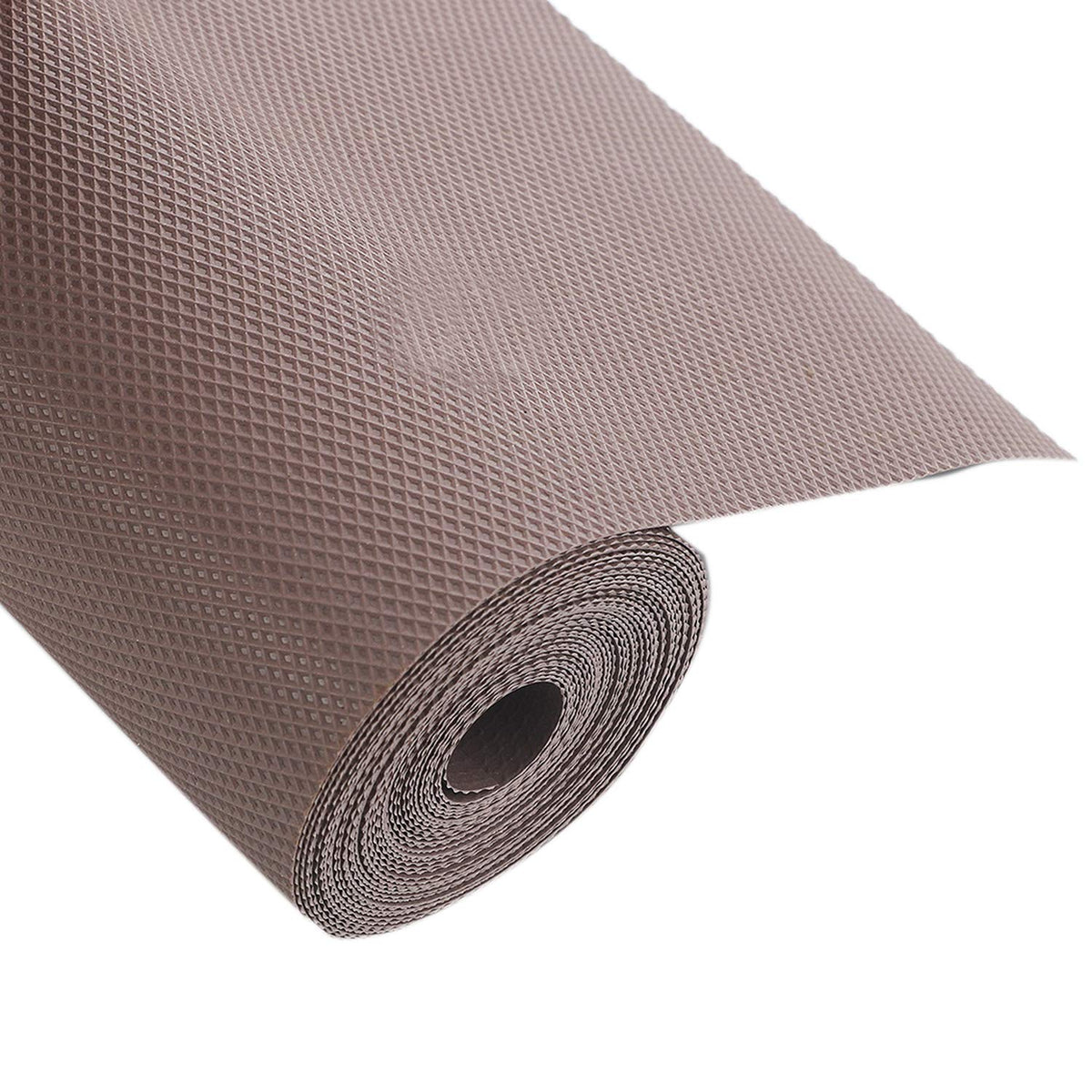Kuber Industries Multipurpose Textured Super Strong Anti-Anti Skid Mats and Liners for Drawer, Refrigerator, Cupboard, Shelf, Cabinet, Wardrobe, Fridge and Dining - Size 45X500cm (5 Meter Roll, Brown)