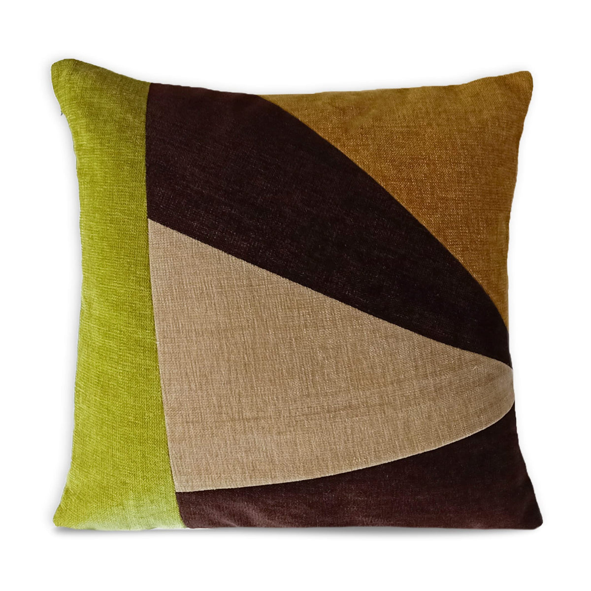 Encasa Homes Chenille Cushion Covers (1 pc) with Patchwork 40 x 40 cm - Mix & Match Pillows in Bright Colours for Living Room, Sofa, Bedroom, Office, Hotel & Restaurant - Mustard