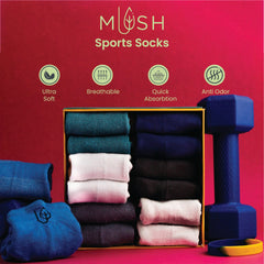 Mush Men's Ankle Length Rayon Socks (Pack Of 3) (AnkSocks123_Sky Blue, Light Grey, Navy Blue)