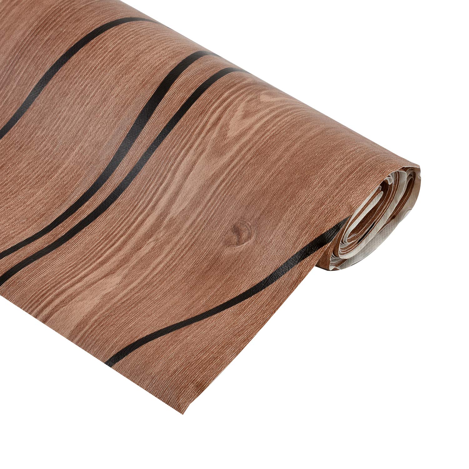 Kuber Industries Wooden Design PVC Wardrobe Kitchen Drawer Shelf Mat,5 Mtr (Brown) - CTKTC032158