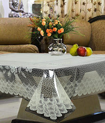 Kuber Industries Table Cloth|Center Table Cover|Round Table Cover|Table Cover 4 Seater|Floral|Cream