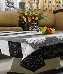 Kuber Industries Luxurious 4 Seater Cotton Center Table Cover/Table Cloth|Rose Printed & Premium Cotton|Size 100 x 150 x 1 CM (Black)