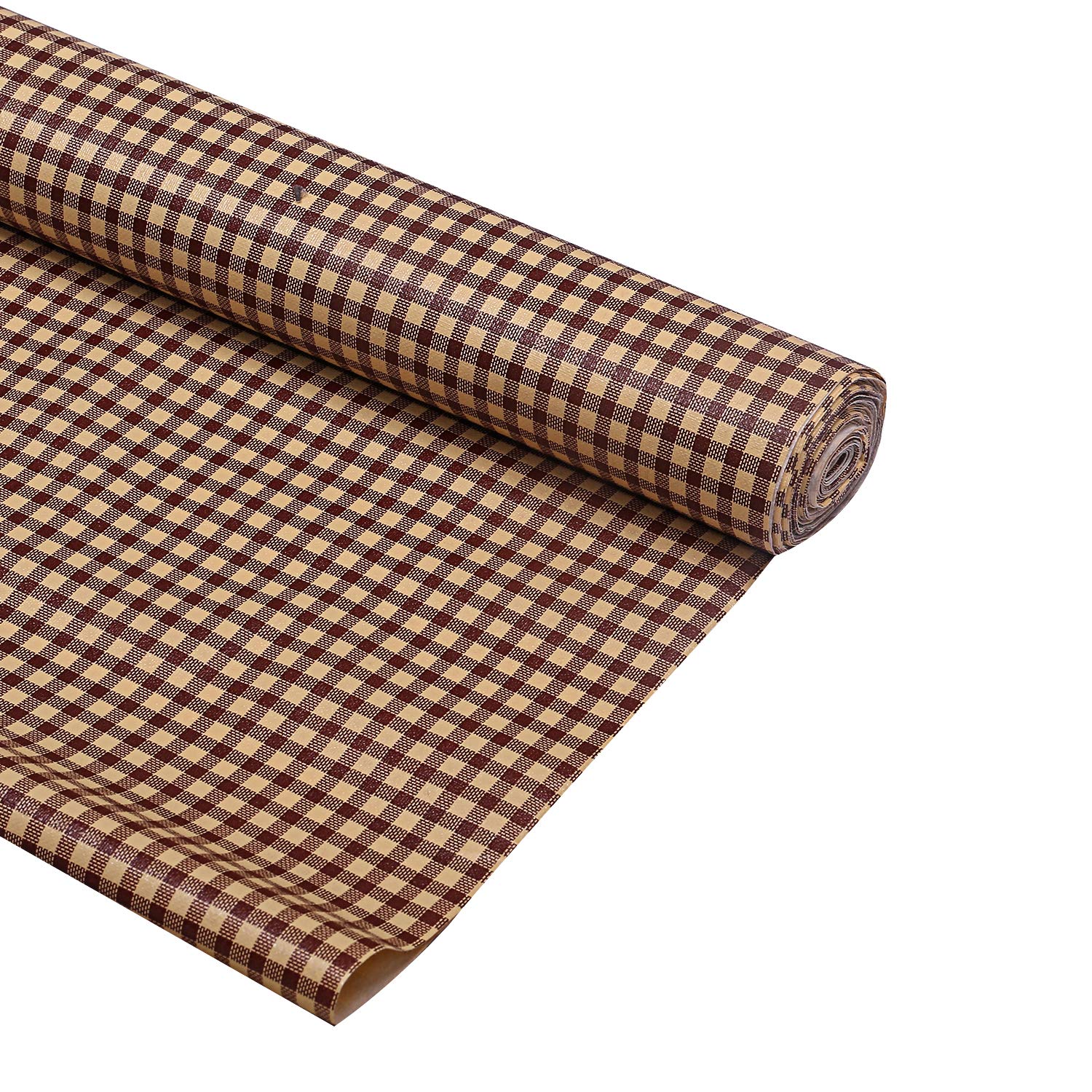 Kuber Industries PVC Wardrobe Kitchen Drawer Shelf Mat 10 Meter Roll (Brown) -CTLTC11321, Standard (CTLTC011321)