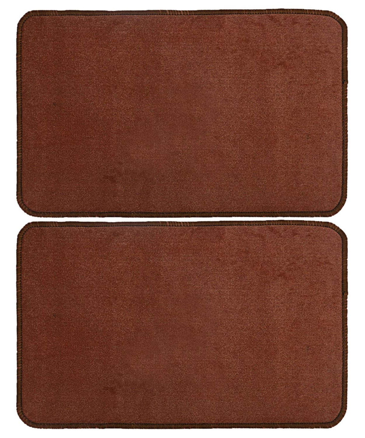 Kuber Industries Microfiber Anti Slip 2 Pieces Door Mat 22"x14", Brown - CTKTC021915