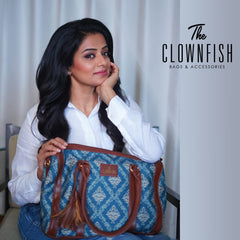 The Clownfish Lorna Printed Handicraft Fabric Handbag for Women Office Bag Ladies Shoulder Bag Tote for Women College Girls (Multicolour)