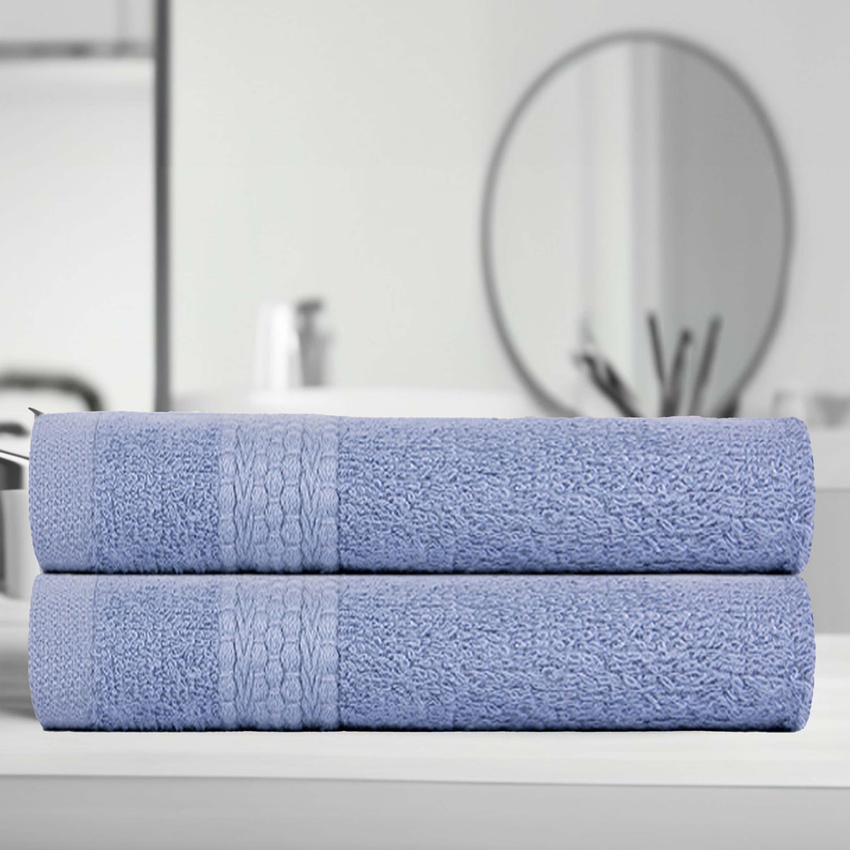 BePlush Zero Twist Bamboo Hand Towels Set of 2 : Ultra Soft, Highly Absorbent, Quick Dry, Anti Bacterial Napkins for Hand Towel || 450 GSM, 40 X 60 cms (2, Sky Blue)