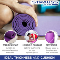 Strauss Yoga Mat Purple 8mm Solid