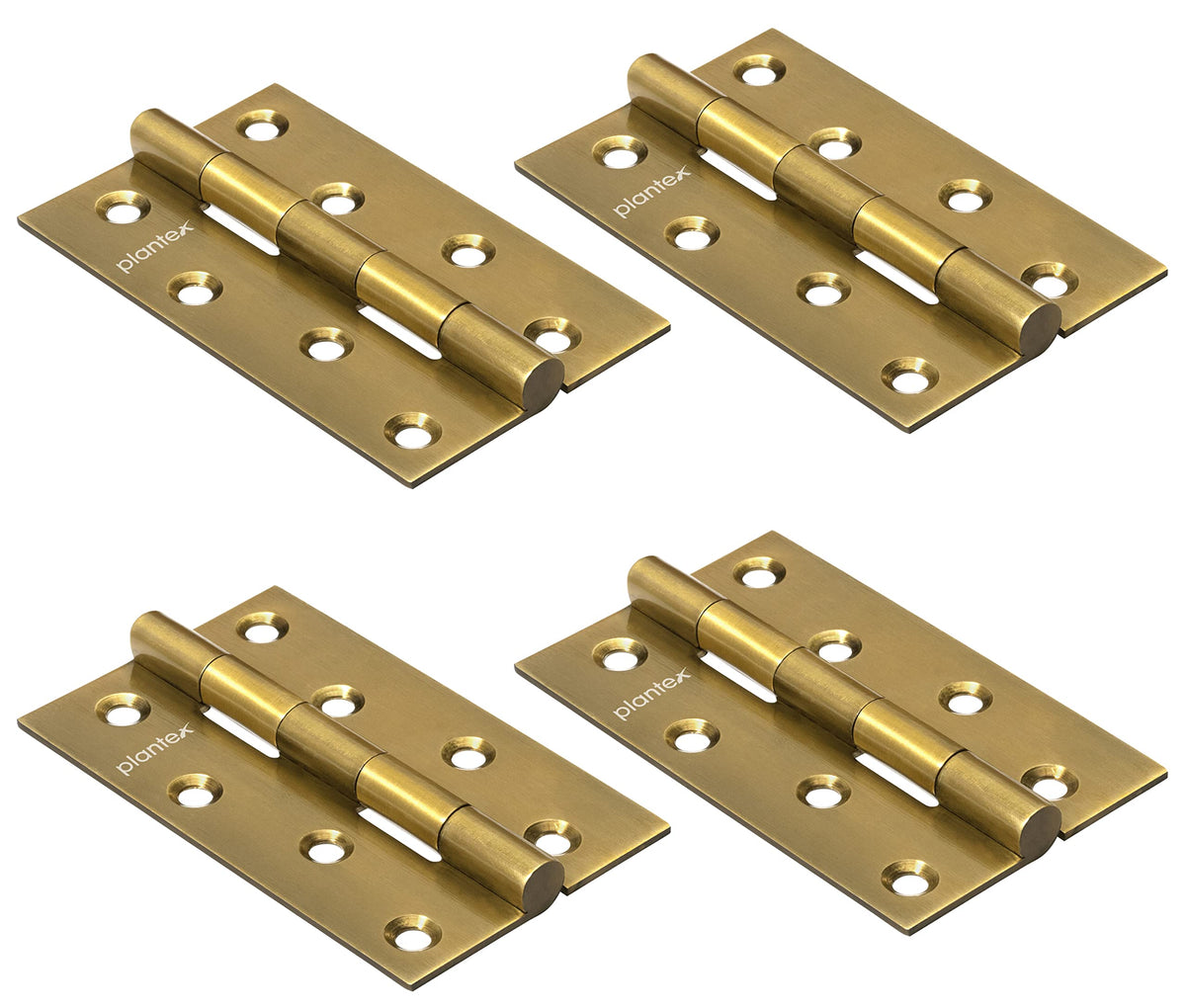 Plantex Heavy Duty Stainless Steel Door Butt Hinges 4 inch x 14 Gauge/2 mm Thickness Home/ Office/ Hotel for Main Door/ Bedroom/ Kitchen/ Bathroom - Pack of 4 ( Brass Antique )