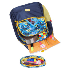 The Clownfish Edutrek Series Printed Polyester 33.5 L School Backpack with Pencil/Stationery Pouch School Bag Front Zip Pocket Daypack Picnic Bag For School Going Boys & Girls Age-10+ years (Light Blue)