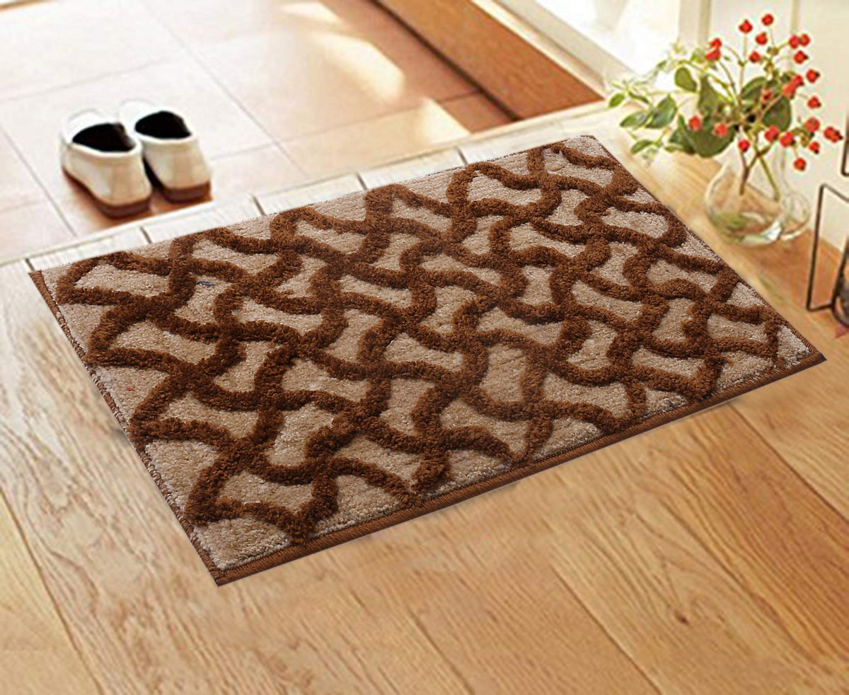 Kuber Industries Modern Door Mat (Gold, Cotton Blend, 17x25 Inch)