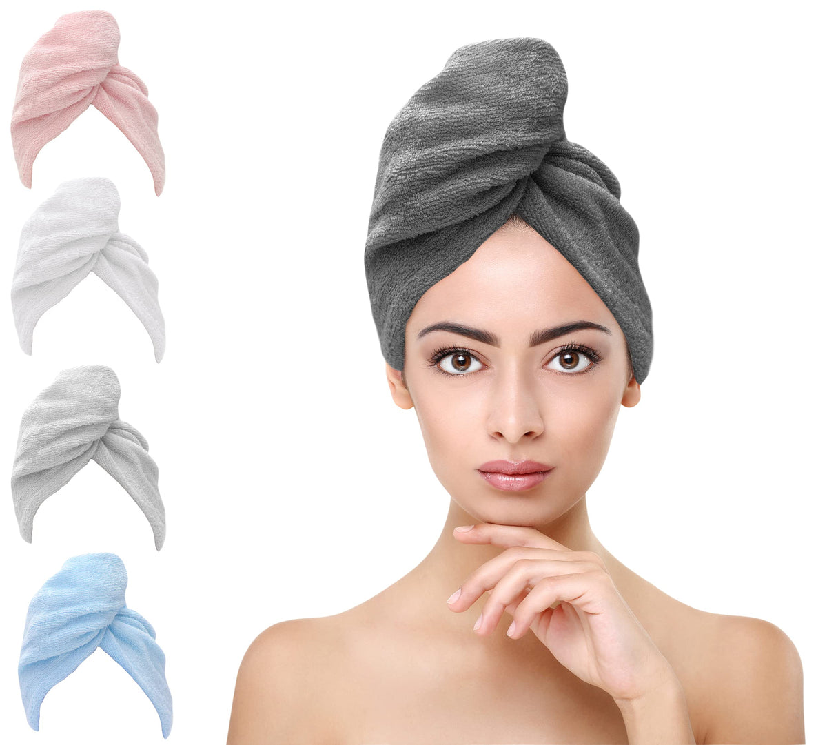 Mush Bamboo Ultra Soft & Absorbent Hair Wrap Turban Towel with Neem Comb for Long/Short Hair Care 500 GSM