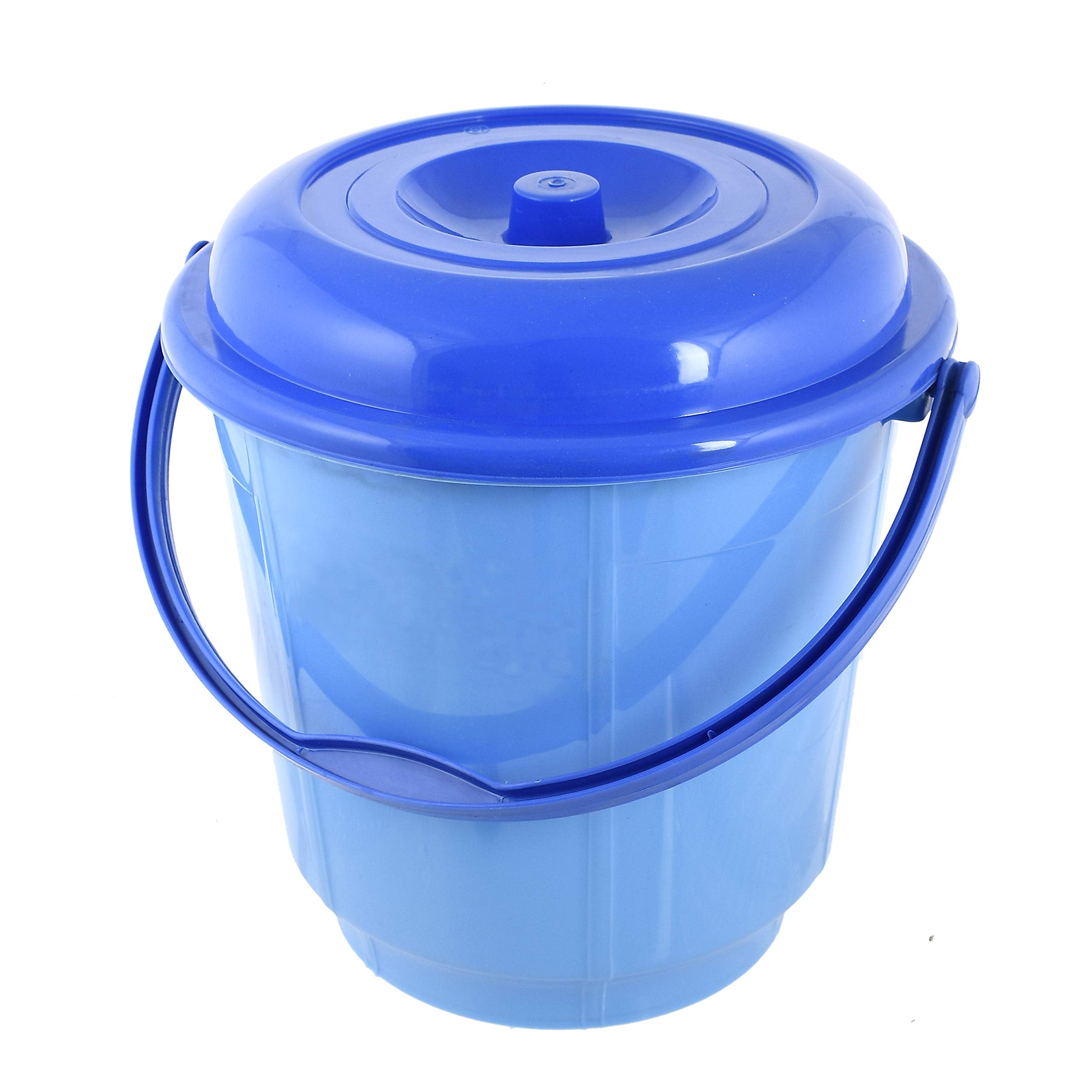 Kuber Industries Multipurpose Plastic Bucket with Lid 18 LTR (Blue)-KUBMART15232
