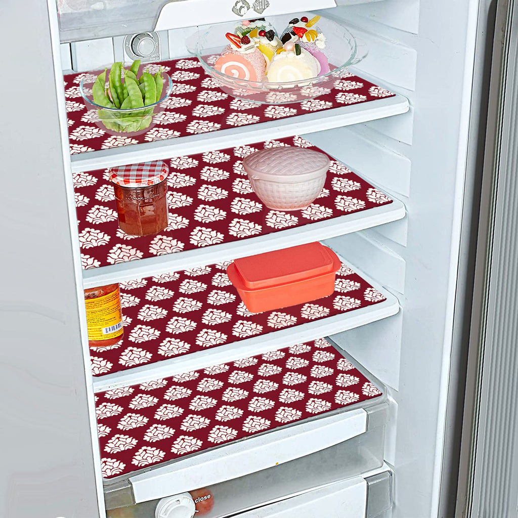 Kuber Industries Fridge Mats | PVC Maroon Square Print | Fridge Mat ...