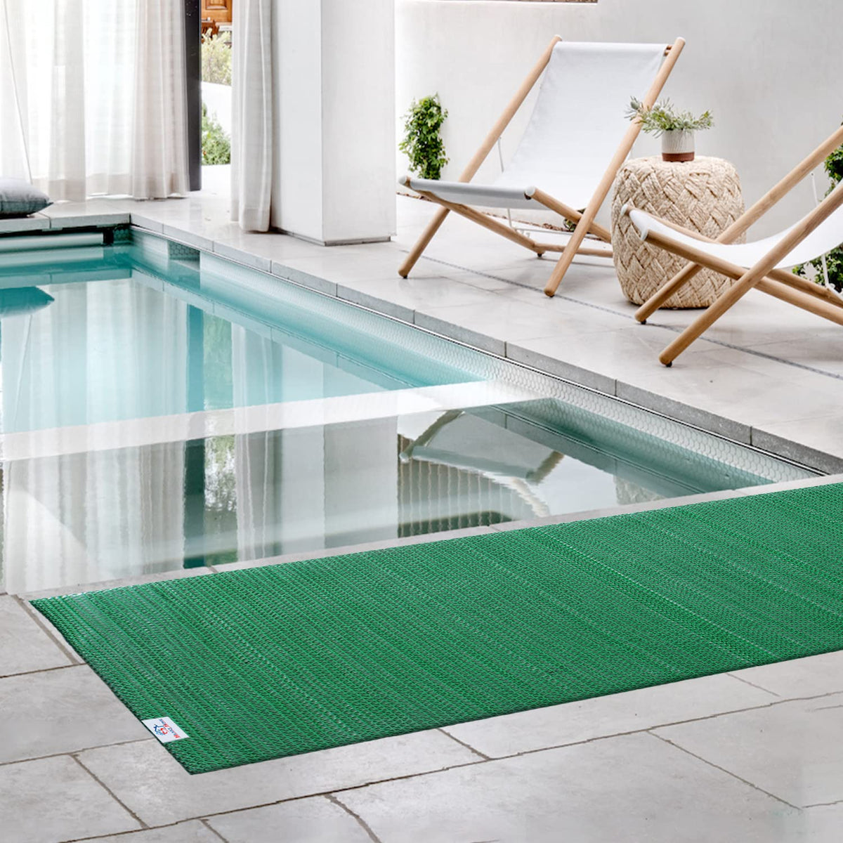 Heart Home Rubber Waterproof Anti-Skid Swimming Pool Mat|Shower Mat|Rainmat for Entrance Area,Bathroom,2 x 18 Feet (Green)