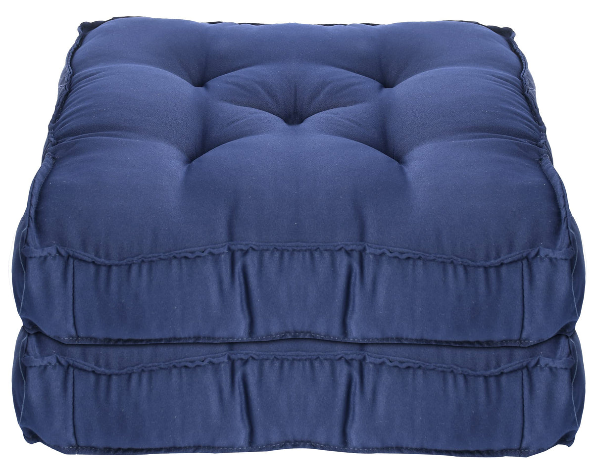 Kuber Industries Microfiber Chair Pad|Chair Cushion Pad for Office, Home|Sitting Cushion|Seat Cushion for Chair|Pack of 2 (Navy Blue)