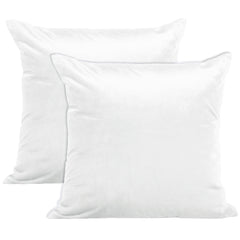 Encasa Homes Velvet Throw Pillow Cushion Covers 2 pc Set - White - 24"x24" / 60x60 cm Solid Plain Dyed Soft & Smooth, Square Accent Decorative Pillowcase for Couch, Sofa, Chair, Bed & Home