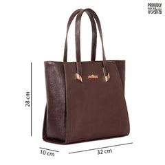 The Clownfish Hershey Faux Leather Handbag for Women (Chocolate Brown)